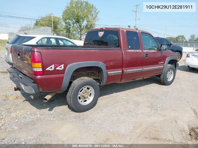 2002 Chevrolet Silverado 2500Hd Ls VIN: 1GCHK29U12E281911 Lot: 40330076