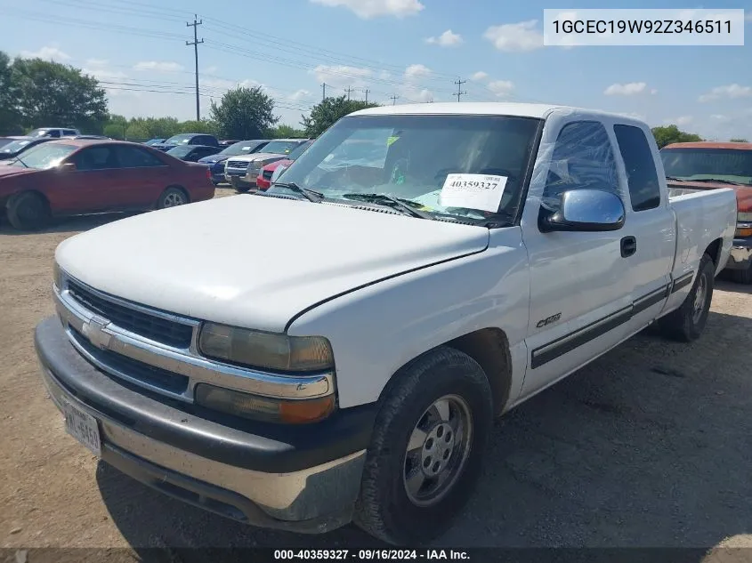 2002 Chevrolet Silverado 1500 Ls VIN: 1GCEC19W92Z346511 Lot: 40359327