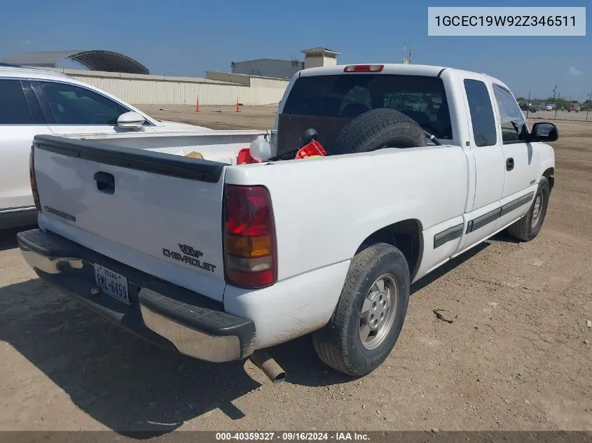 2002 Chevrolet Silverado 1500 Ls VIN: 1GCEC19W92Z346511 Lot: 40359327