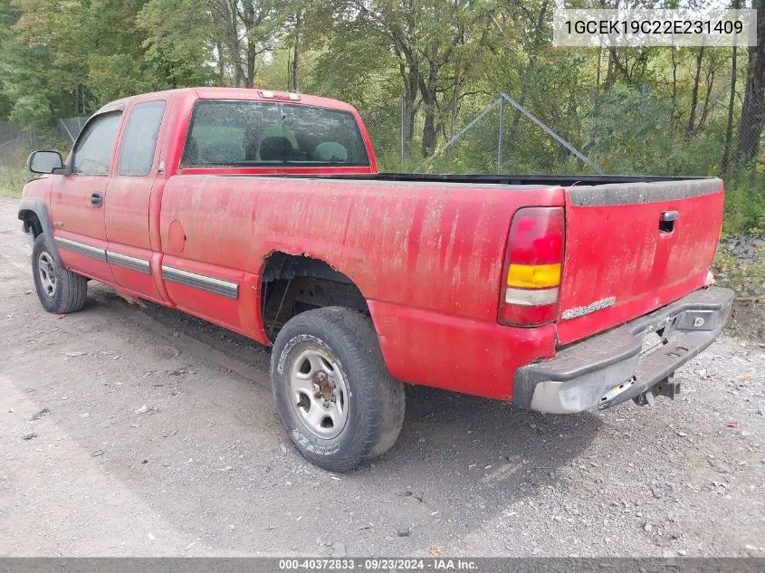 2002 Chevrolet Silverado VIN: 1GCEK19C22E231409 Lot: 40372833