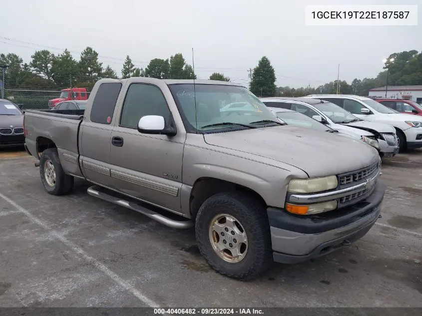 2002 Chevrolet Silverado 1500 Ls VIN: 1GCEK19T22E187587 Lot: 40406482