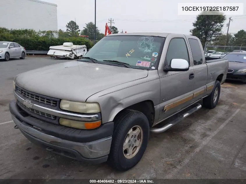 2002 Chevrolet Silverado 1500 Ls VIN: 1GCEK19T22E187587 Lot: 40406482