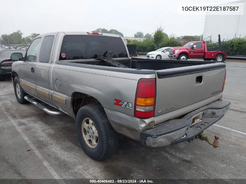 2002 Chevrolet Silverado 1500 Ls VIN: 1GCEK19T22E187587 Lot: 40406482