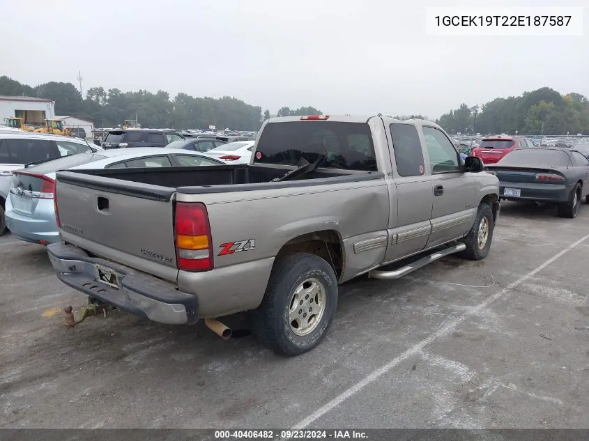 2002 Chevrolet Silverado 1500 Ls VIN: 1GCEK19T22E187587 Lot: 40406482