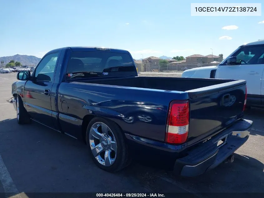 2002 Chevrolet Silverado 1500 Ls VIN: 1GCEC14V72Z138724 Lot: 40426484