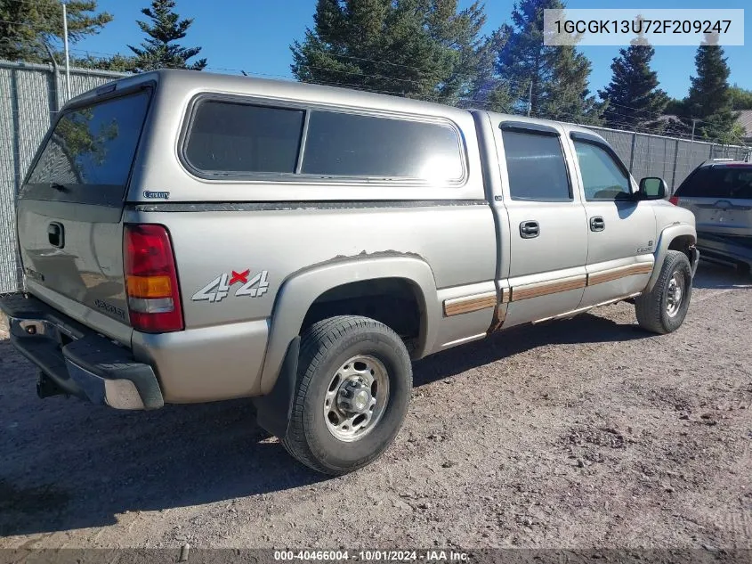 2002 Chevrolet Silverado 1500Hd K1500 Heavy Duty VIN: 1GCGK13U72F209247 Lot: 40466004