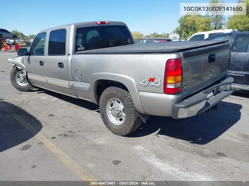 2002 Chevrolet Silverado 1500Hd K1500 Heavy Duty VIN: 1GCGK13U02F141650 Lot: 40473461