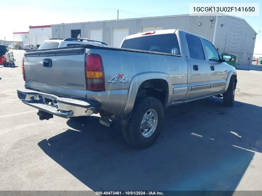 2002 Chevrolet Silverado 1500Hd K1500 Heavy Duty VIN: 1GCGK13U02F141650 Lot: 40473461