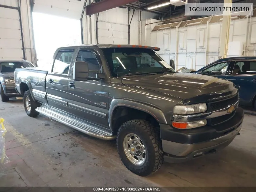 2002 Chevrolet Silverado 2500Hd Lt VIN: 1GCHK23112F105840 Lot: 40481320