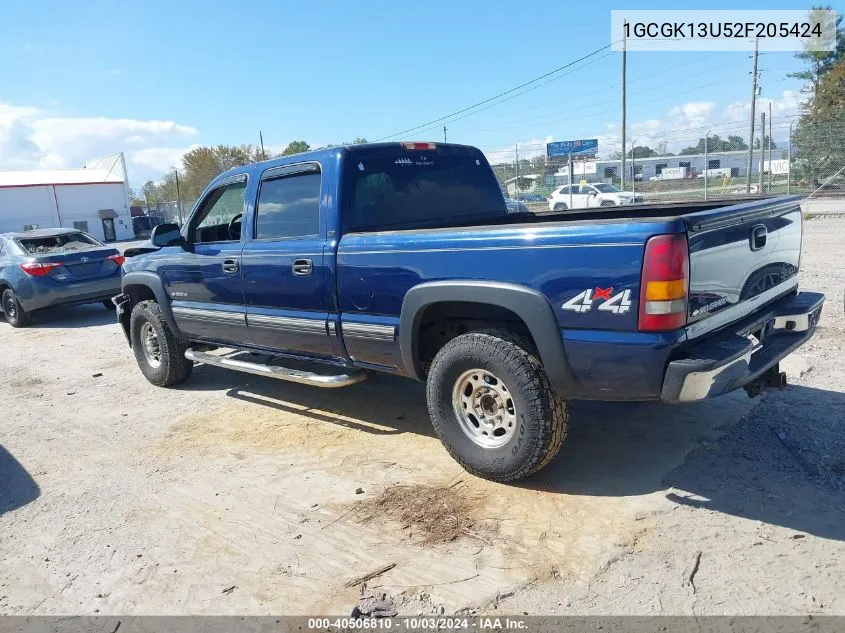 2002 Chevrolet Silverado 1500Hd Lt VIN: 1GCGK13U52F205424 Lot: 40506810