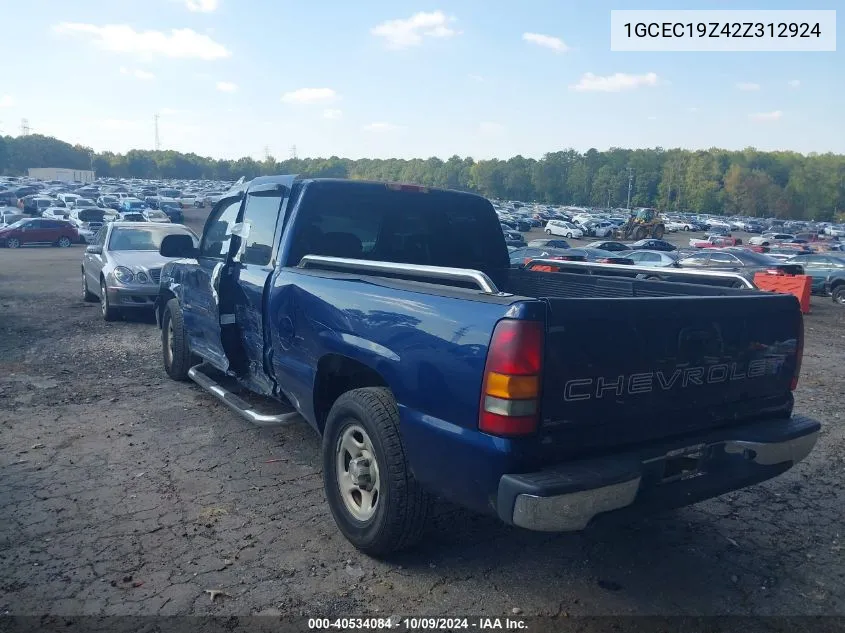 2002 Chevrolet Silverado C1500 VIN: 1GCEC19Z42Z312924 Lot: 40534084