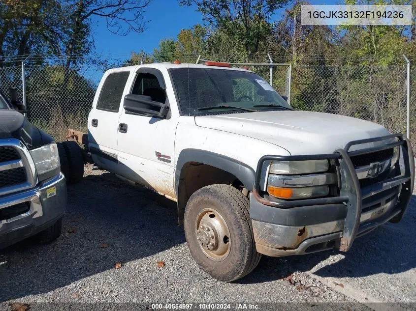 2002 Chevrolet Silverado 3500 VIN: 1GCJK33132F194236 Lot: 40554997