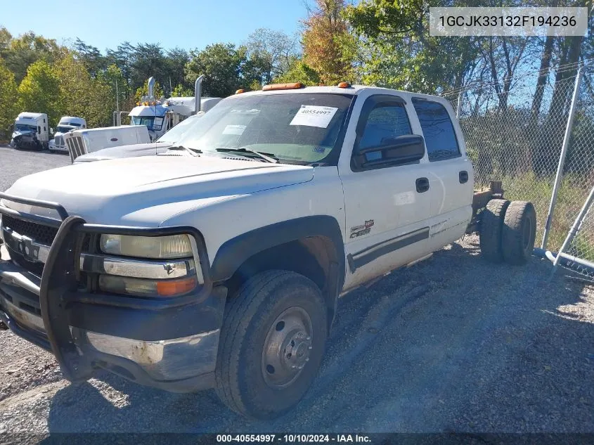 2002 Chevrolet Silverado 3500 VIN: 1GCJK33132F194236 Lot: 40554997