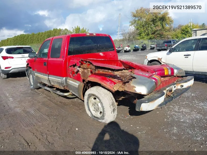 2002 Chevrolet Silverado 1500 Ls VIN: 2GCEK19V521389570 Lot: 40600993