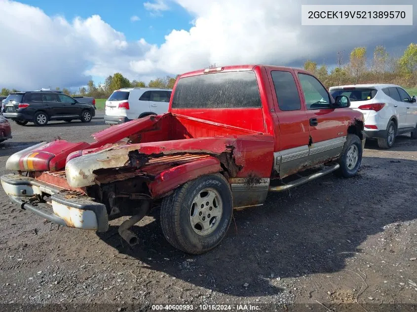 2002 Chevrolet Silverado 1500 Ls VIN: 2GCEK19V521389570 Lot: 40600993