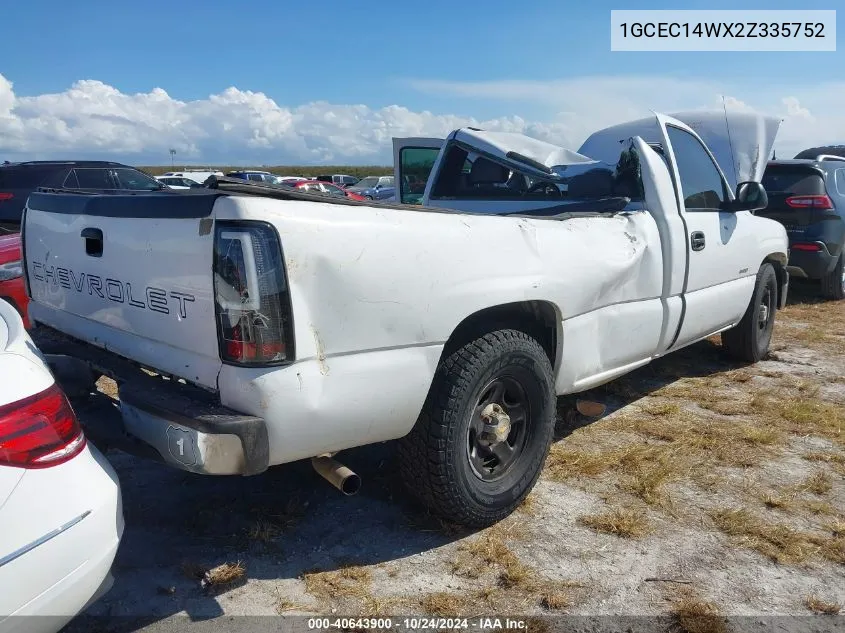 2002 Chevrolet Silverado 1500 VIN: 1GCEC14WX2Z335752 Lot: 40643900