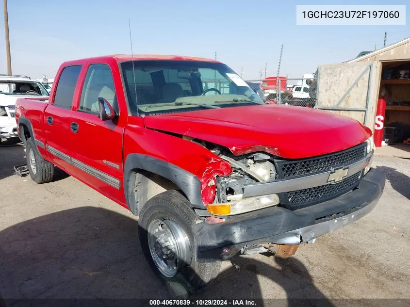 2002 Chevrolet Silverado 2500Hd Ls VIN: 1GCHC23U72F197060 Lot: 40670839