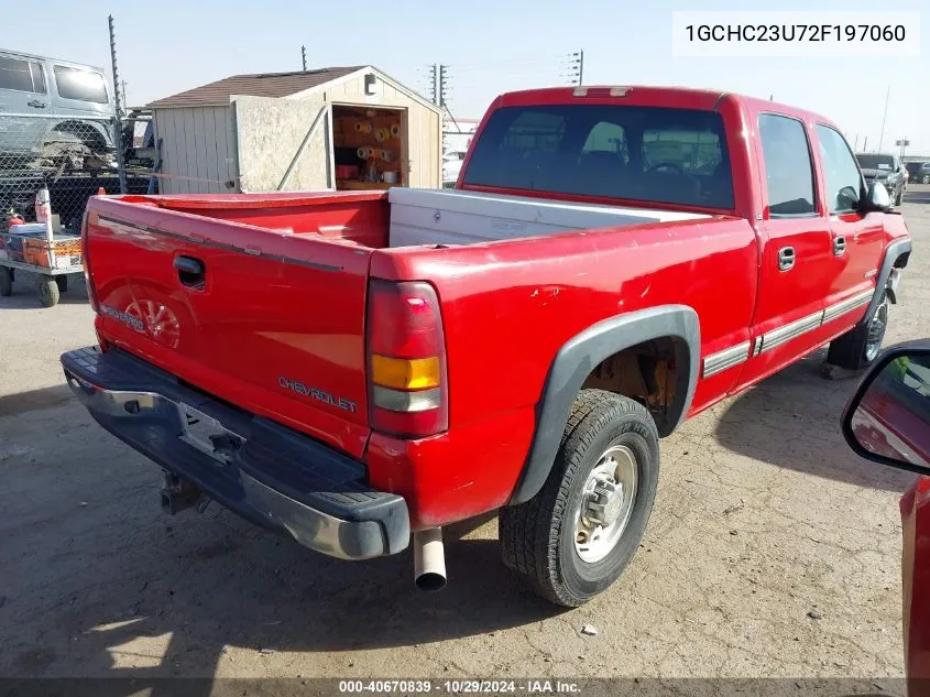 2002 Chevrolet Silverado 2500Hd Ls VIN: 1GCHC23U72F197060 Lot: 40670839