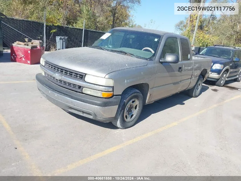 2002 Chevrolet Silverado 1500 VIN: 2GCEC19W021117756 Lot: 40681858