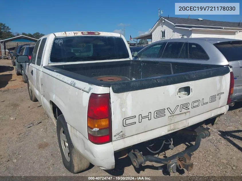 2002 Chevrolet Silverado 1500 VIN: 2GCEC19V721178030 Lot: 40724747