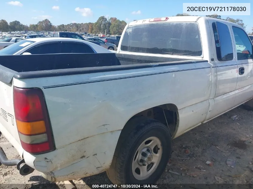 2002 Chevrolet Silverado 1500 VIN: 2GCEC19V721178030 Lot: 40724747