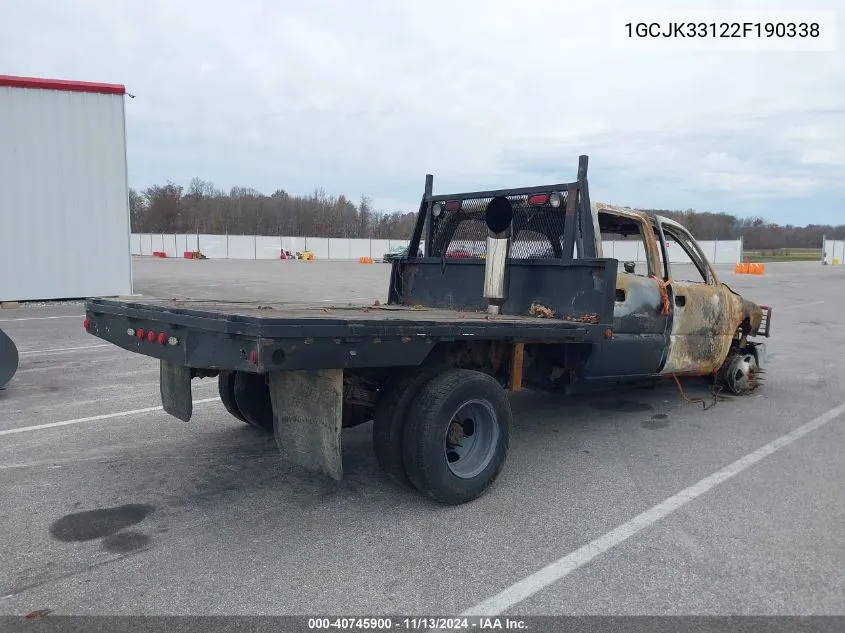 2002 Chevrolet Silverado 3500 Lt VIN: 1GCJK33122F190338 Lot: 40745900