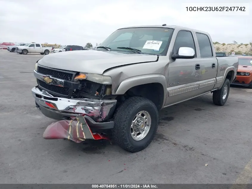 2002 Chevrolet Silverado 2500Hd Lt VIN: 1GCHK23U62F247742 Lot: 40754951