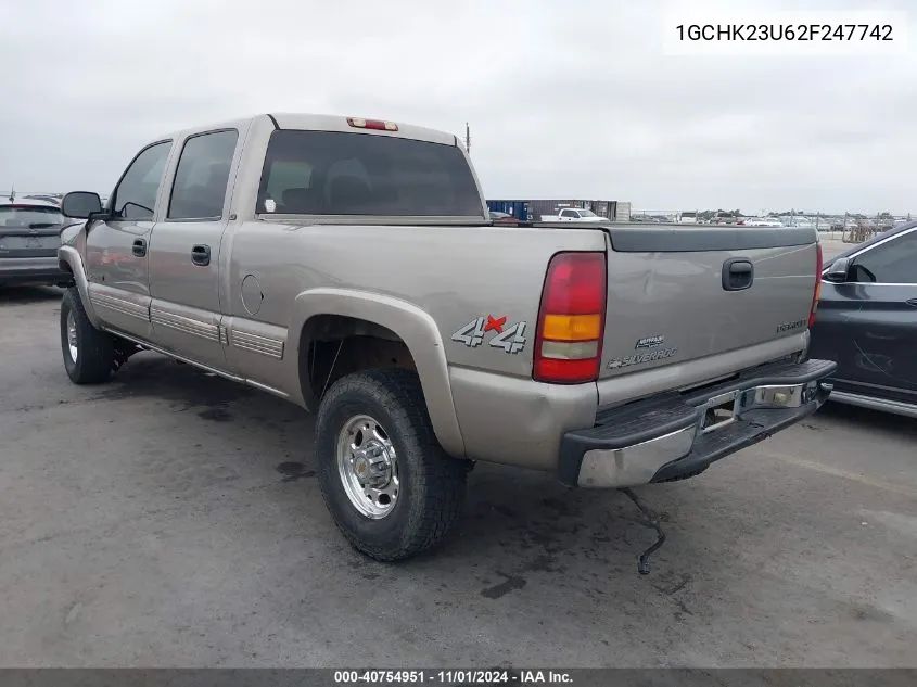 2002 Chevrolet Silverado 2500Hd Lt VIN: 1GCHK23U62F247742 Lot: 40754951