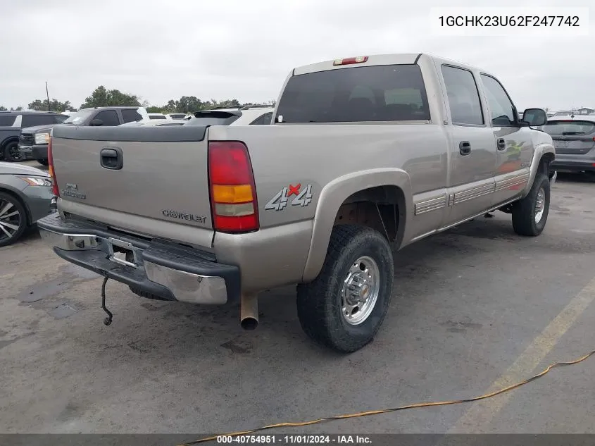 2002 Chevrolet Silverado 2500Hd Lt VIN: 1GCHK23U62F247742 Lot: 40754951