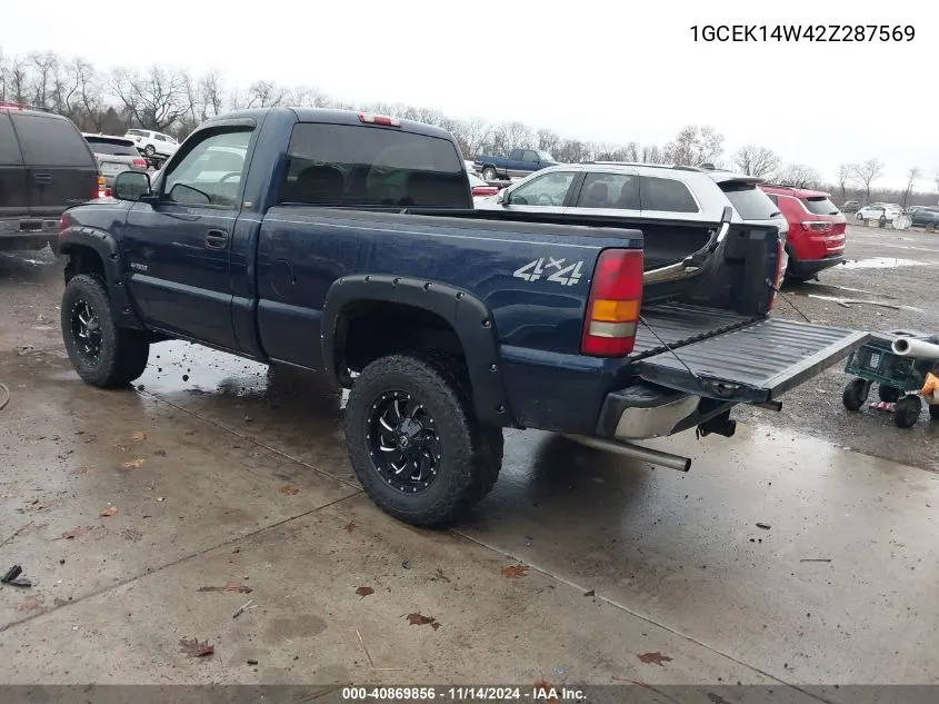 2002 Chevrolet Silverado 1500 VIN: 1GCEK14W42Z287569 Lot: 40869856