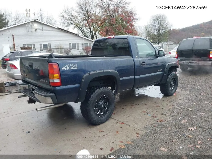 2002 Chevrolet Silverado 1500 VIN: 1GCEK14W42Z287569 Lot: 40869856