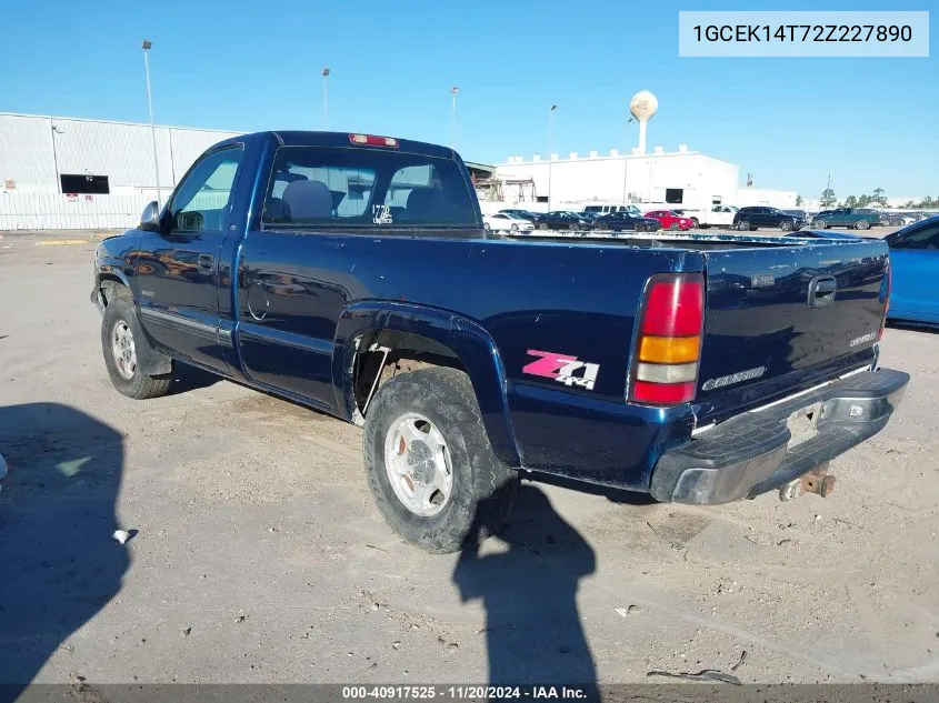 2002 Chevrolet Silverado 1500 Ls VIN: 1GCEK14T72Z227890 Lot: 40917525