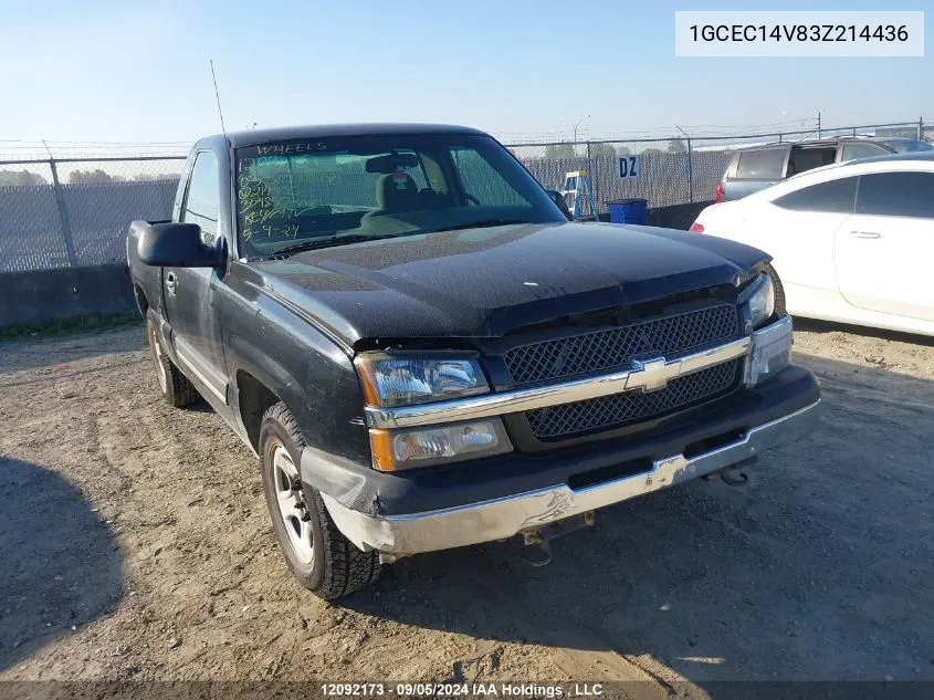 2003 Chevrolet Silverado 1500 VIN: 1GCEC14V83Z214436 Lot: 12092173