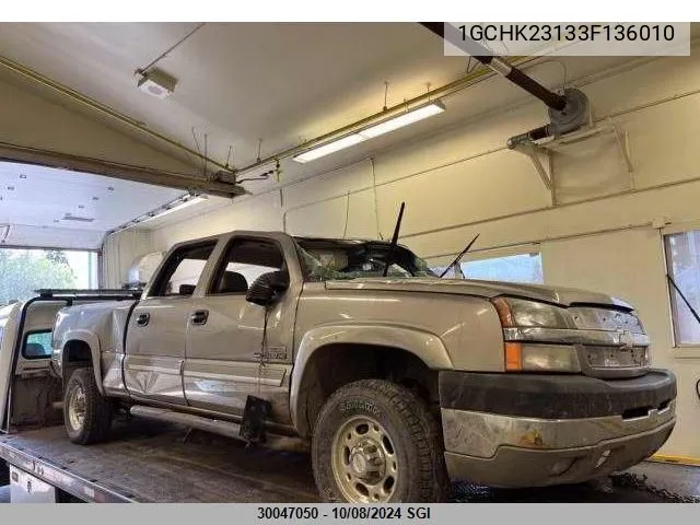 2003 Chevrolet Silverado K2500 Heavy Duty VIN: 1GCHK23133F136010 Lot: 30047050