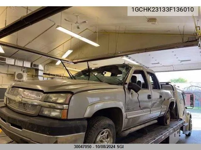 2003 Chevrolet Silverado K2500 Heavy Duty VIN: 1GCHK23133F136010 Lot: 30047050