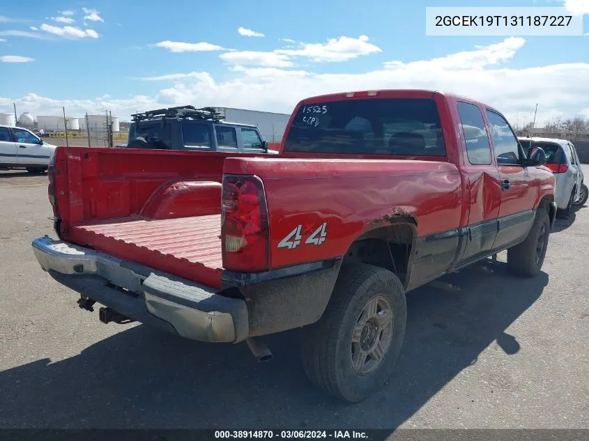 2003 Chevrolet Silverado 1500 Ls VIN: 2GCEK19T131187227 Lot: 38914870