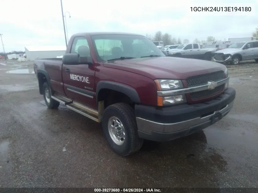 2003 Chevrolet Silverado 2500Hd Ls VIN: 1GCHK24U13E194180 Lot: 39273680