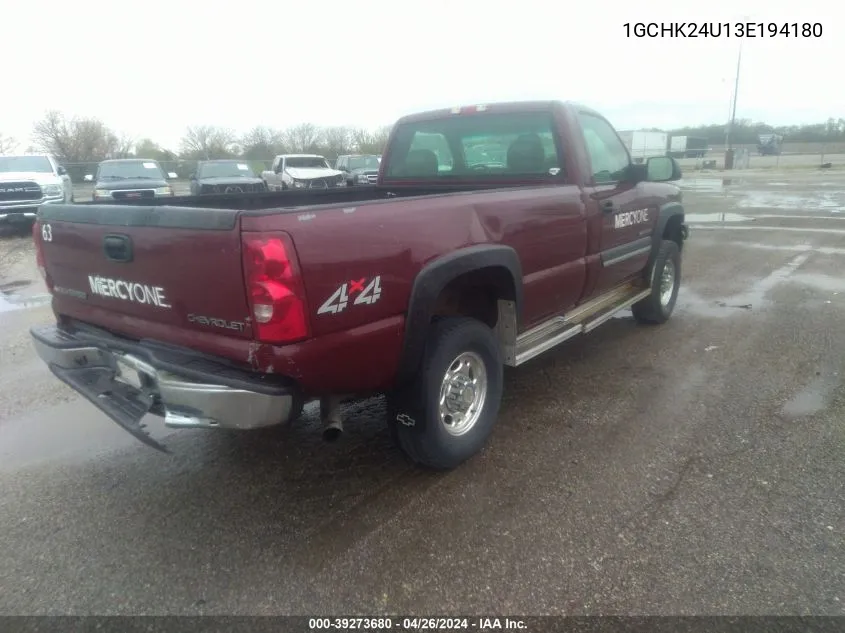 2003 Chevrolet Silverado 2500Hd Ls VIN: 1GCHK24U13E194180 Lot: 39273680