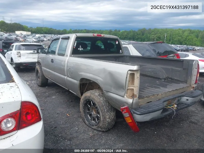 2003 Chevrolet Silverado 1500 Work Truck VIN: 2GCEC19X431397188 Lot: 39388197