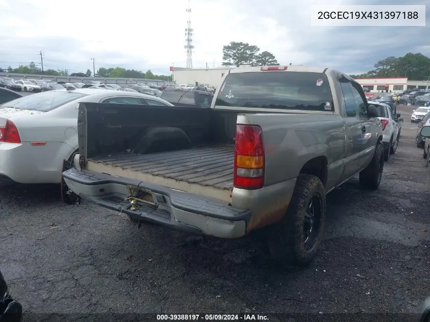 2003 Chevrolet Silverado 1500 Work Truck VIN: 2GCEC19X431397188 Lot: 39388197