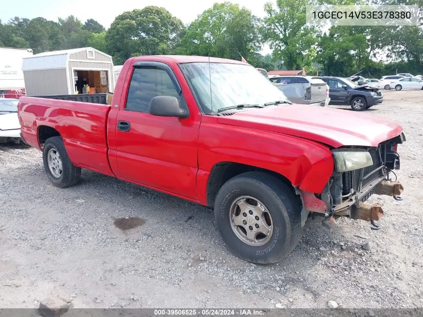 2003 Chevrolet Silverado 1500 Work Truck VIN: 1GCEC14V53E378380 Lot: 39506525