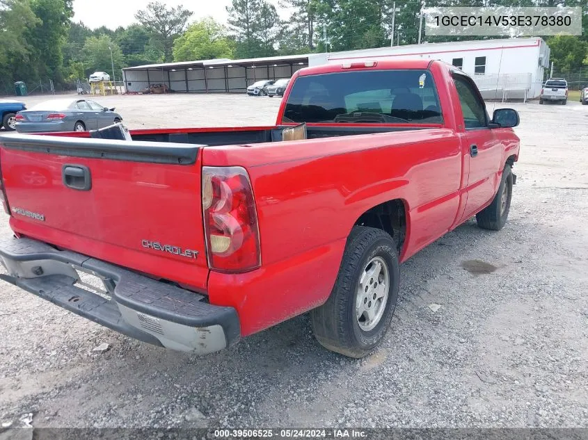 2003 Chevrolet Silverado 1500 Work Truck VIN: 1GCEC14V53E378380 Lot: 39506525