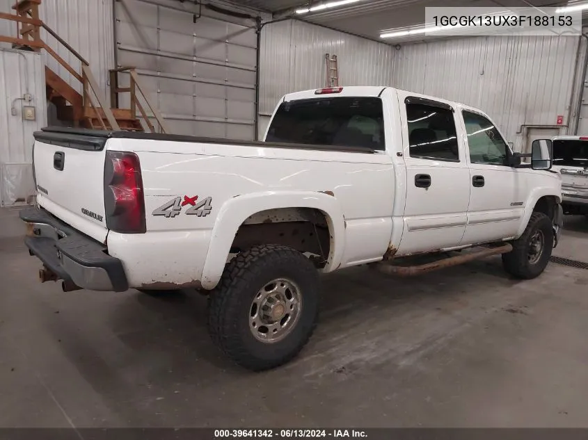 1GCGK13UX3F188153 2003 Chevrolet Silverado 1500Hd Lt