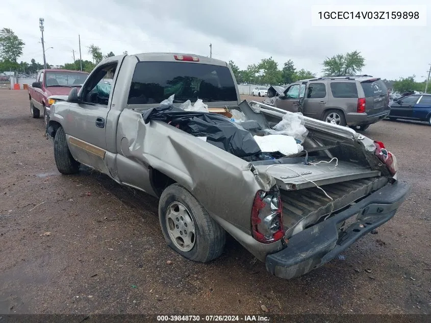 2003 Chevrolet Silverado 1500 Ls VIN: 1GCEC14V03Z159898 Lot: 39848730