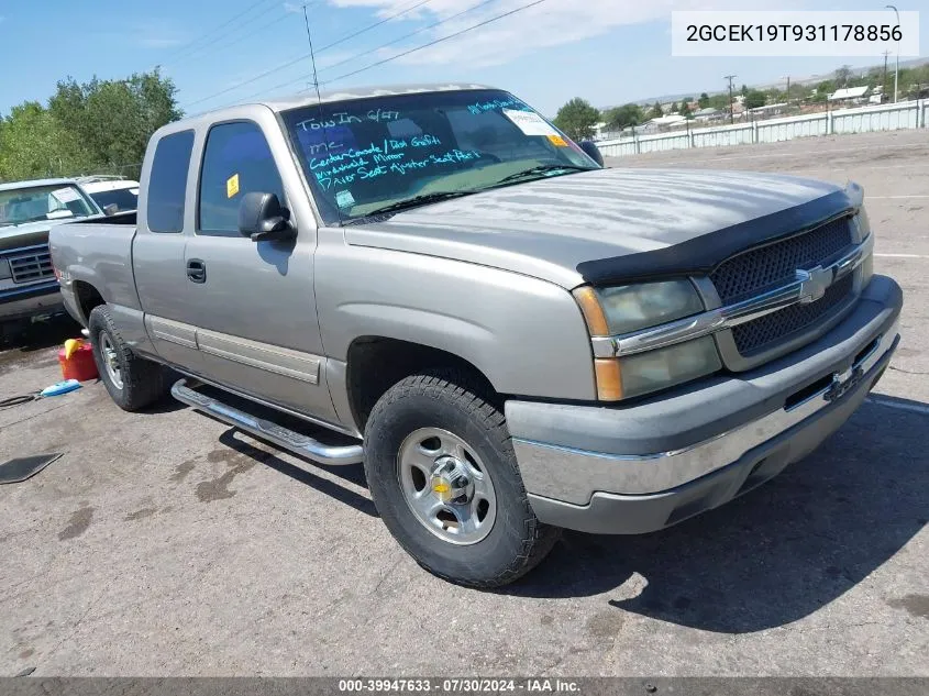 2003 Chevrolet Silverado 1500 Ls VIN: 2GCEK19T931178856 Lot: 39947633