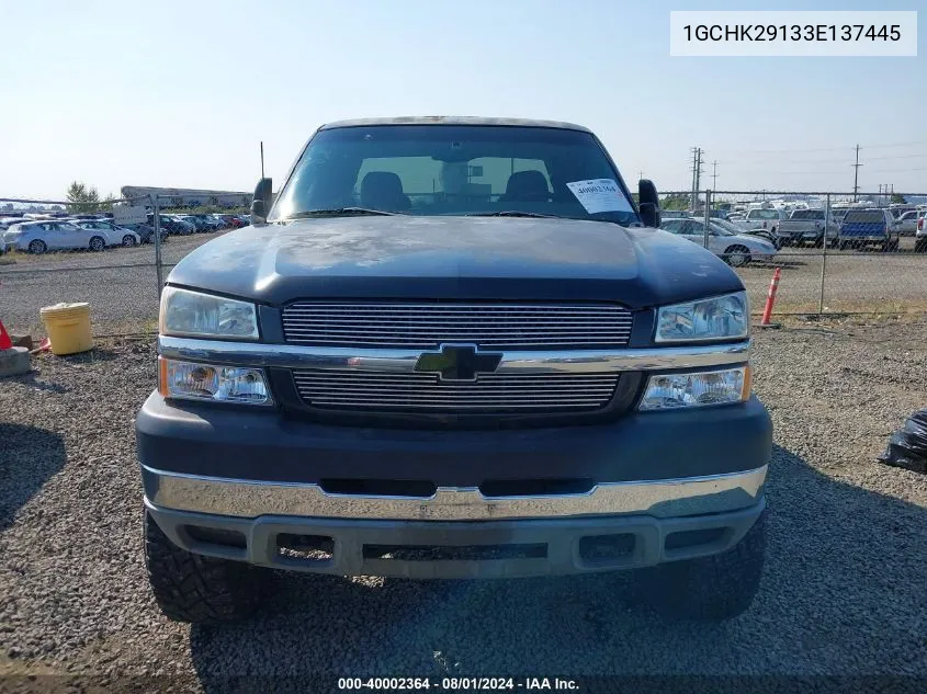 2003 Chevrolet Silverado 2500Hd Ls VIN: 1GCHK29133E137445 Lot: 40002364