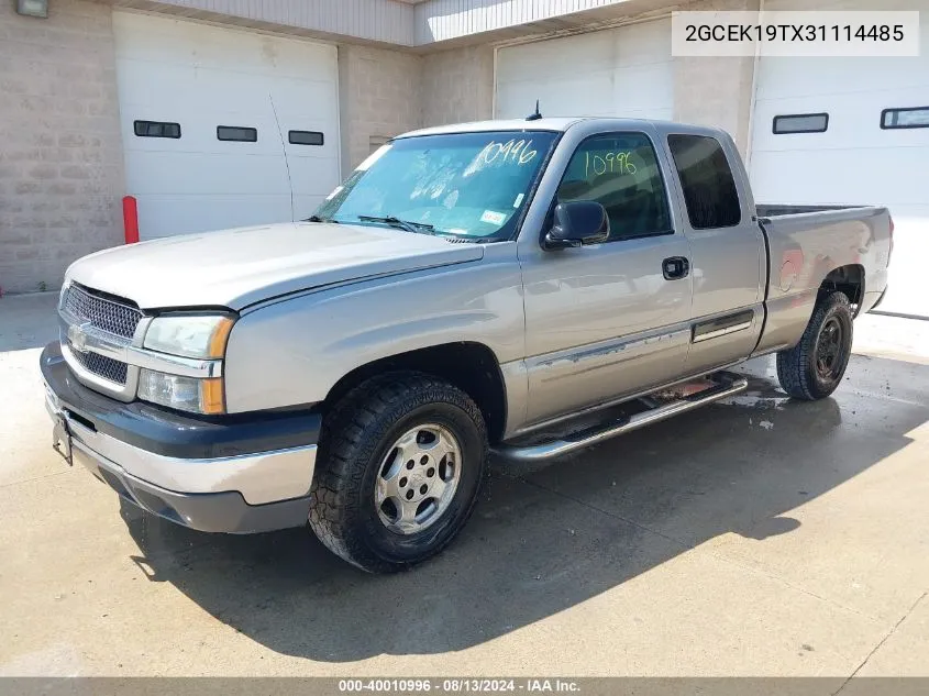 2003 Chevrolet Silverado 1500 Lt VIN: 2GCEK19TX31114485 Lot: 40010996