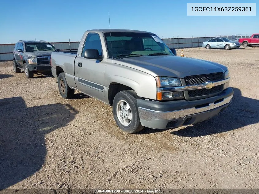 2003 Chevrolet Silverado 1500 VIN: 1GCEC14X63Z259361 Lot: 40061298