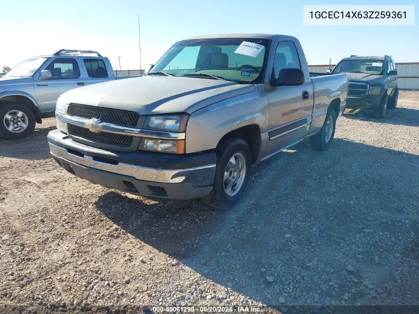 2003 Chevrolet Silverado 1500 VIN: 1GCEC14X63Z259361 Lot: 40061298