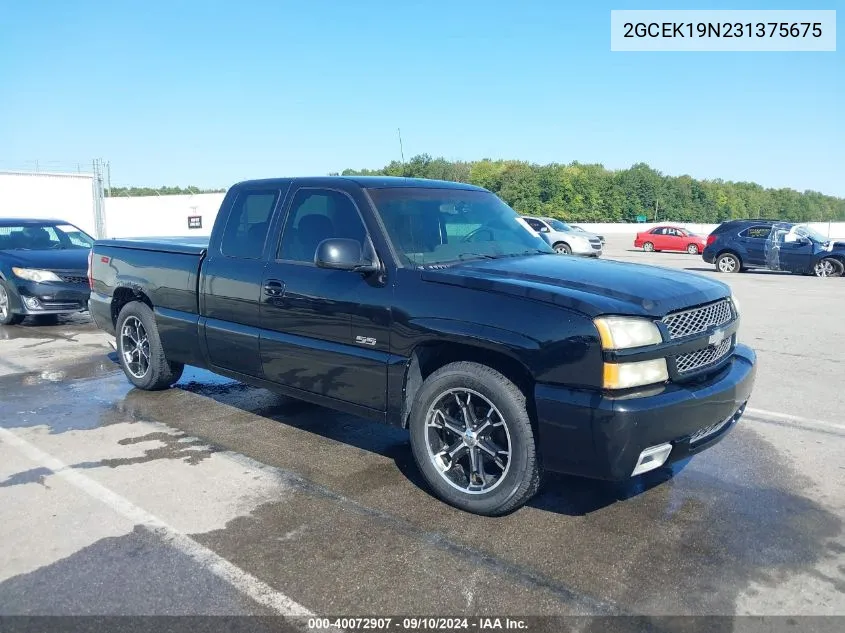 2003 Chevrolet Silverado Ss Ss VIN: 2GCEK19N231375675 Lot: 40072907